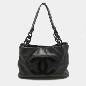 Chanel Black Leather Bekko Shopper Tote