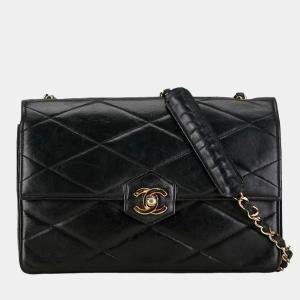 Chanel Black Quilted Lambskin Diamond Flap Bag