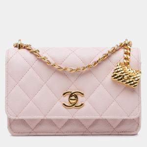 Chanel Caviar Flap Charm Wallet on Chain