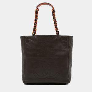 Chanel Brown Tone Caviar Leather CC Tote Bag