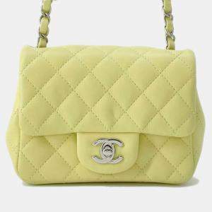 Chanel Yellow Leather Mini Flap Shoulder Bags