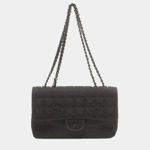 Chanel Black Nylon Medium Travel Flap Bag