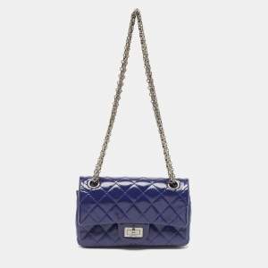 Chanel Purple Quilted Patent Leather Mini Reissue 2.55 Flap Bag