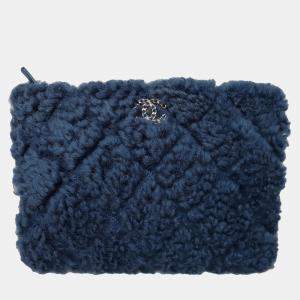 Chanel Blue Shearling 19 Cosmetic Case Bag