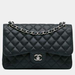 Chanel Black Caviar Classic Double Flap Jumbo Bag

