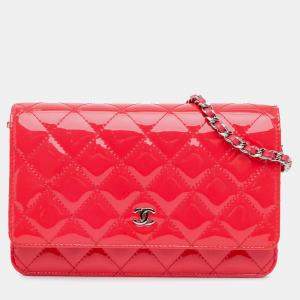 Chanel CC Quilted Patent Wallet on Chain