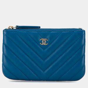 Chanel Chevron Lambskin O Case Pouch