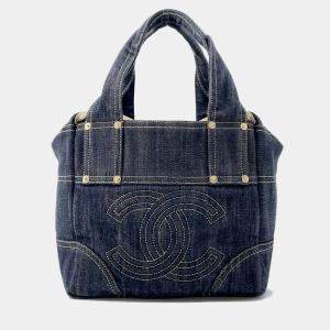 Chanel Blue Denim Sparkling Tote Bag