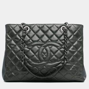 Chanel Metallic Caviar Grand Shopping Tote