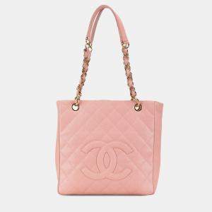  Chanel Pink Caviar Petite Shopping Tote Bag