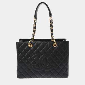 Chanel Black Caviar Skin Matelasse GST Grand Tote Bag