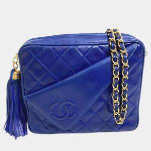 Chanel blue CC Mark CC shawl Shoulder Bag