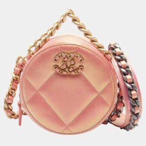 Chanel Pink Lambskin Chanel 19 Matelasse Shoulder Bag