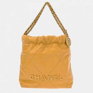 Chanel Yellow Shiny Calfskin Chanel 22 Chain Shoulder Bag