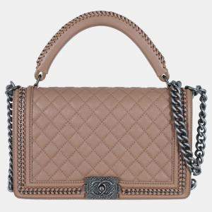 Chanel Nude Pink New Medium Boy Bag With Handle