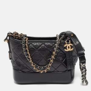 Chanel Black Leather CC Gabrielle Small Hobo