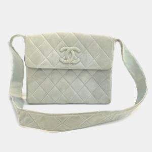 Pre Owned Chanel Light blue gray CC Mark bag