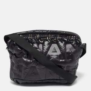 Chanel Black Embossed Nylon Doudoune Crossbody Bag