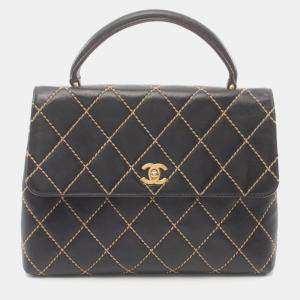 Chanel Black Leather Wild Stitch Handbag