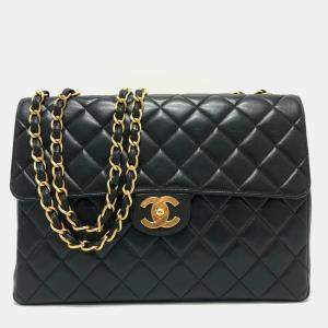 Chanel Black Lambskin Matelasse 30 Chain Bag