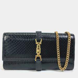 Gucci Black Gold Jackie 1961 Long Wallet