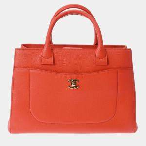 Chanel Orange Leather Neo Executive Tote Bag