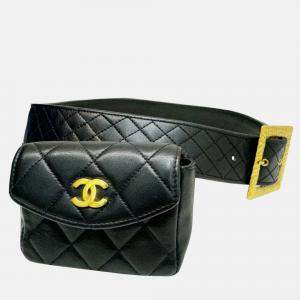 Chanel Ramsun Black Matelasse Coco Mark Belt Bag