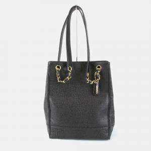 Pre Owned Chanel Black Leather Triple Coco Shoulder Bag