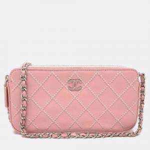 Chanel Pink CC Mark Chain Wallet Long Wallet