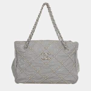 Chanel Grey Leather Ultra Stitch Shoulder Bag