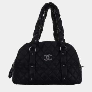 Pre Owned Chanel Black Quilted Leather Lady Braid Bowler Bag