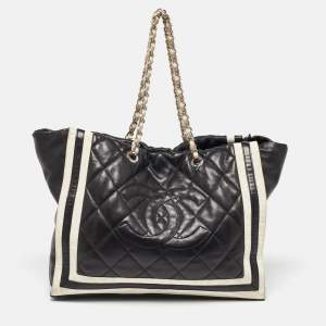 Pre Owned Chanel Black Leather Paris Venice Lido Tote