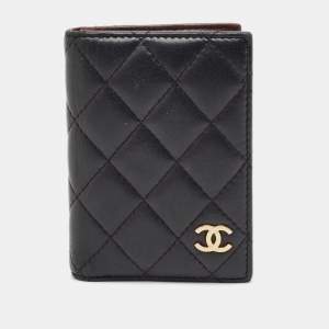Chanel Black Quilted Leather Bifold Card Holder