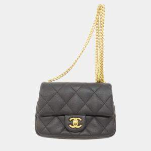 Chanel Caviar Skin Chain Shoulder Coco Mark Bag