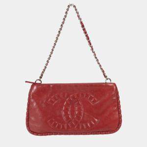 Pre Owned Chanel Red 10A Chain Shoulder Bag
