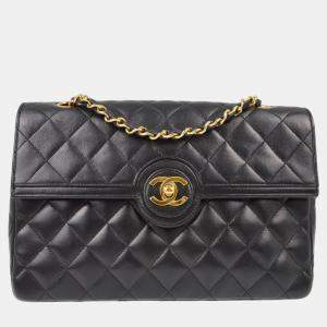مملوكة مسبقًا Chanel Black Lambskin Single Flap Shoulder Bag