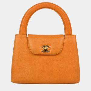 Chanel Orange Calfskin Handbag