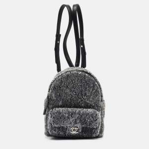 Chanel Ash Grey Sequins Mini Waterfall Backpack