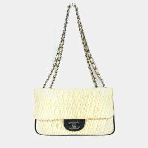 Pre Owned Chanel White CC Double Chain Shoulder Bag