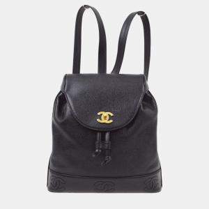 Chanel Black Calfskin Triple CC Backpack