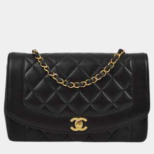 Chanel Black Lambskin Medium Diana Shoulder Bag