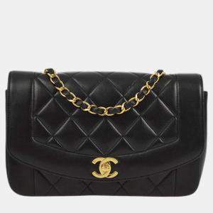 Chanel Black Lambskin Small Diana Shoulder Bag