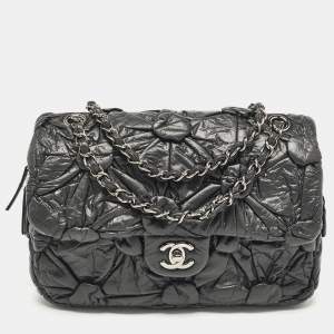 Pre Owned Chanel Black Leather Lemaire Puffed Flap Bag