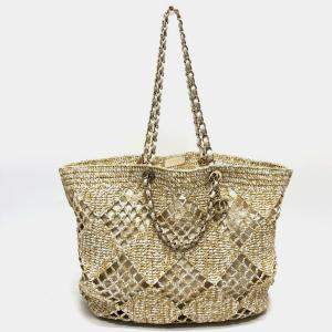 Chanel Raffia Beige Weaving Tote Bag