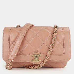 Chanel Leather Peach Beige Matelasse No. 29 Coco Mark Single Chain Shoulder Bag