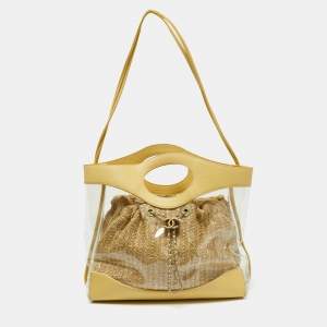 Chanel Yellow/Transparent PVC and Leather 31 Shopping Bag