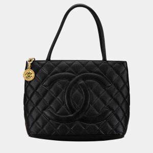 Chanel Black Caviar Medallion Tote