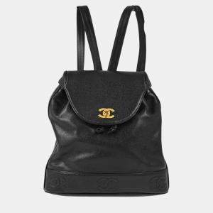 Chanel Black Calfskin Triple CC Backpack