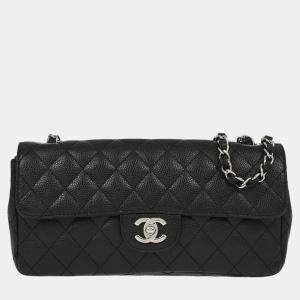 Chanel Black Calfskin East West Shoulder Bag