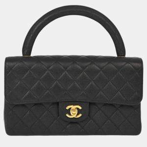 Chanel Black Calfskin Top Handle Handbag